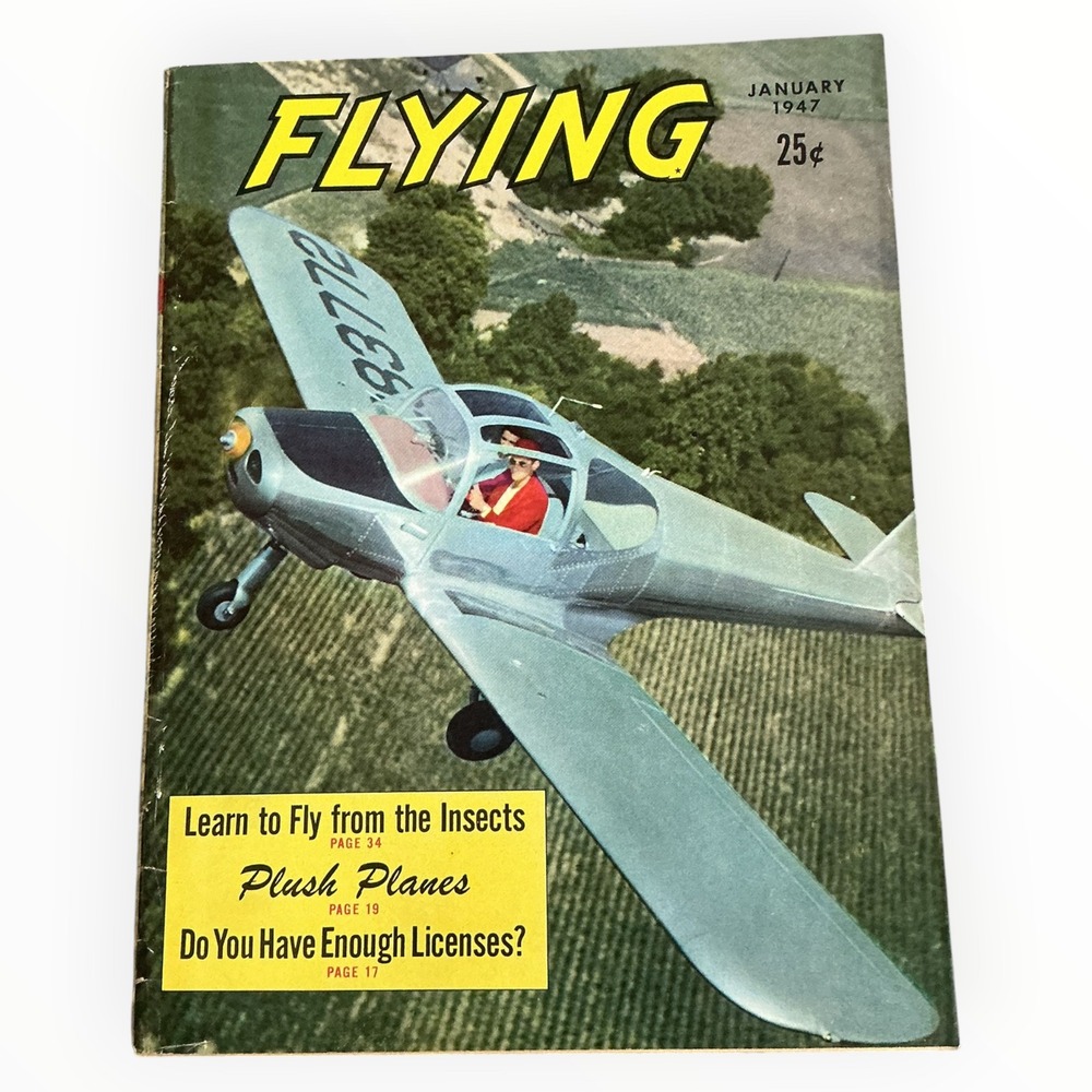 Flying Magazine January 1947 Vintage Aviation Ziff-Davis Publishing Aeronca